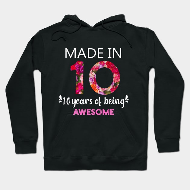 10 Year Old Birthday Girl Born In 2010  10th Birthday Hoodie by Success shopping